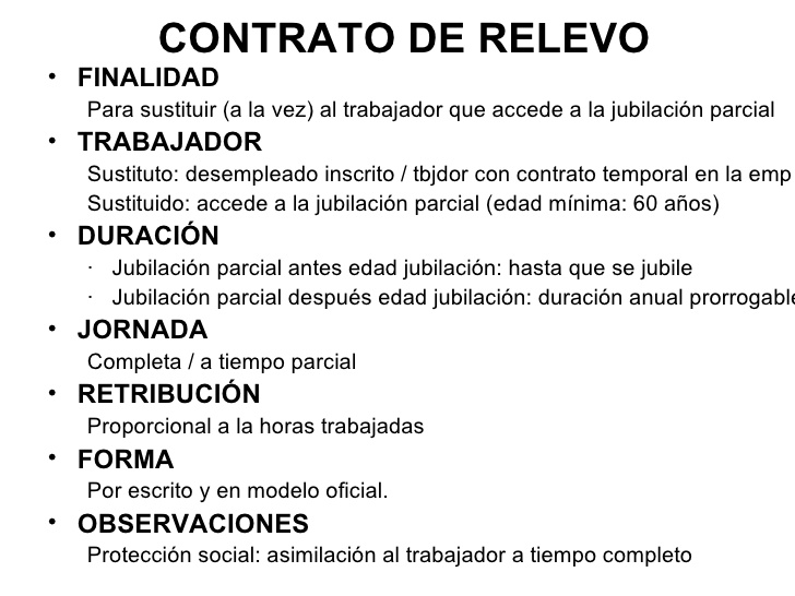 Contrato tiempo parcial y contrato de relevo
